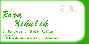 roza mikulik business card